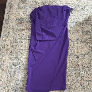 Purple One-Shoulder Draped Sheath Dress